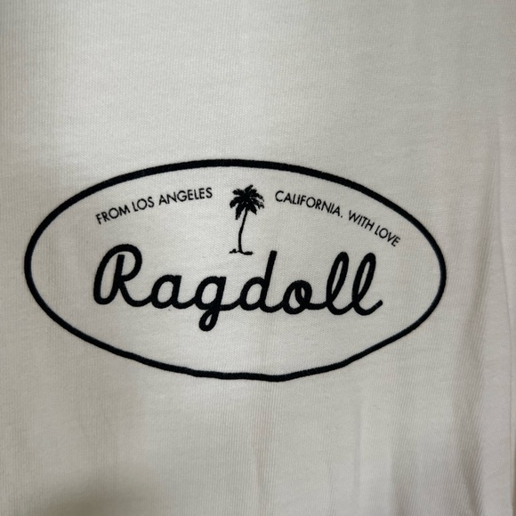 NWT Ragdoll Los Angeles white long slv tshirt logo sz M California beachy - Picture 3 of 10